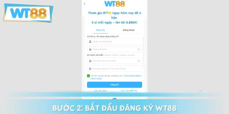 Sau khi đến đây, bet thủ chỉ cần điền đầy đủ các thông tin đăng ký