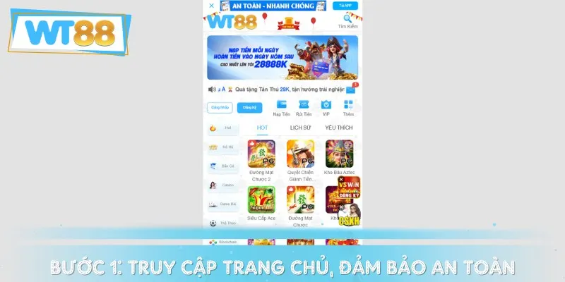 Trước tiên, bet thủ cần truy cập trang chủ chính thức của nhà cái