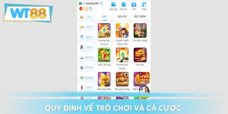 Nguyên tắc tham gia trò chơi và đặt cược cần được thực hiện đúng quy định