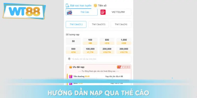 Chỉ dẫn chi tiết các bước nạp tiền qua thẻ cào điện thoại