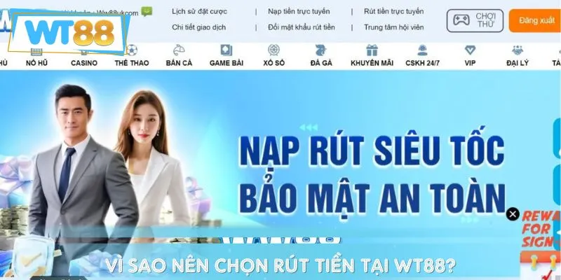 Rút tiền WT88 đảm bảo an toàn tuyệt đối
